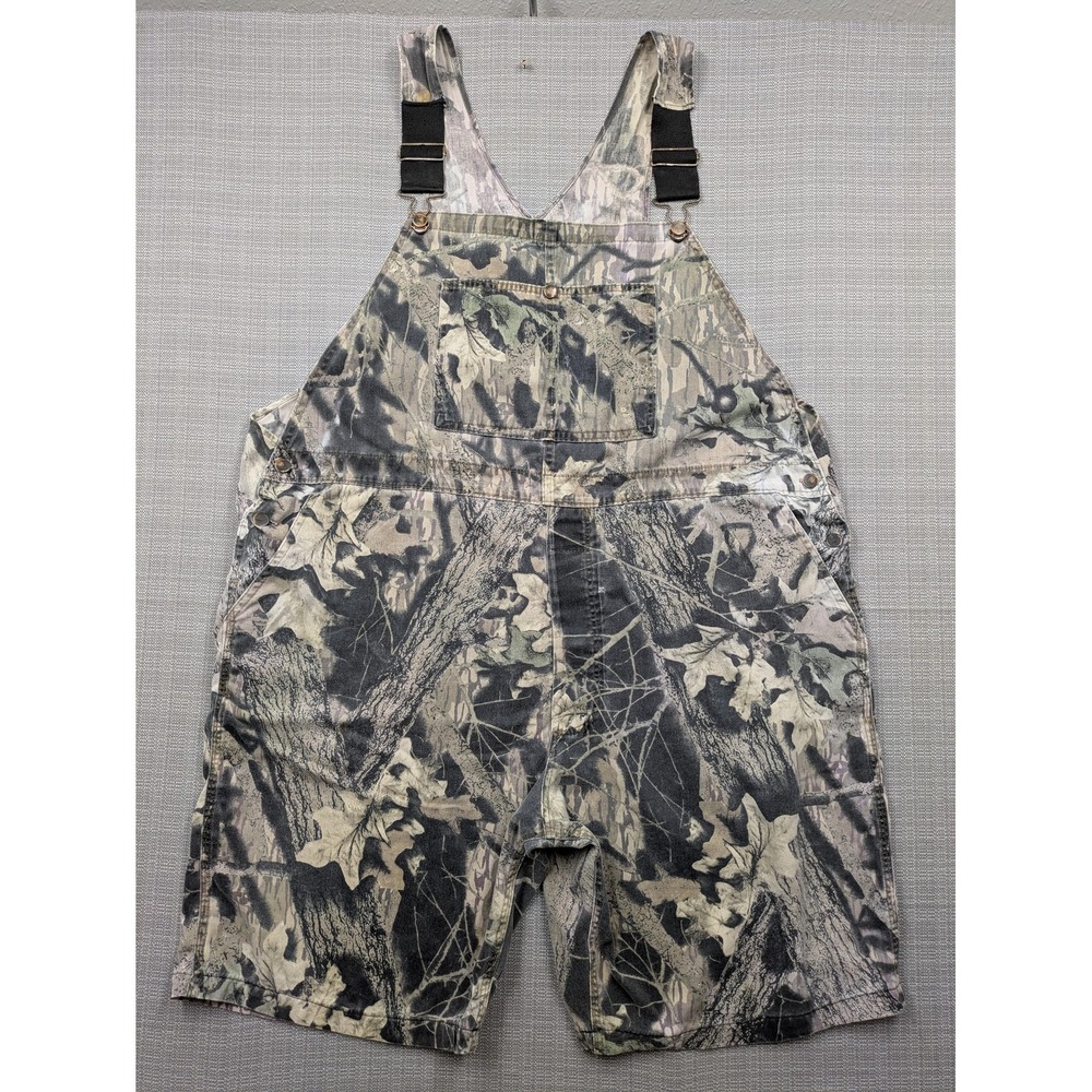 Mossy Oak Bib Overalls Mens 3XL Camo Cargo Hunting Shortalls 11 Inseam USA